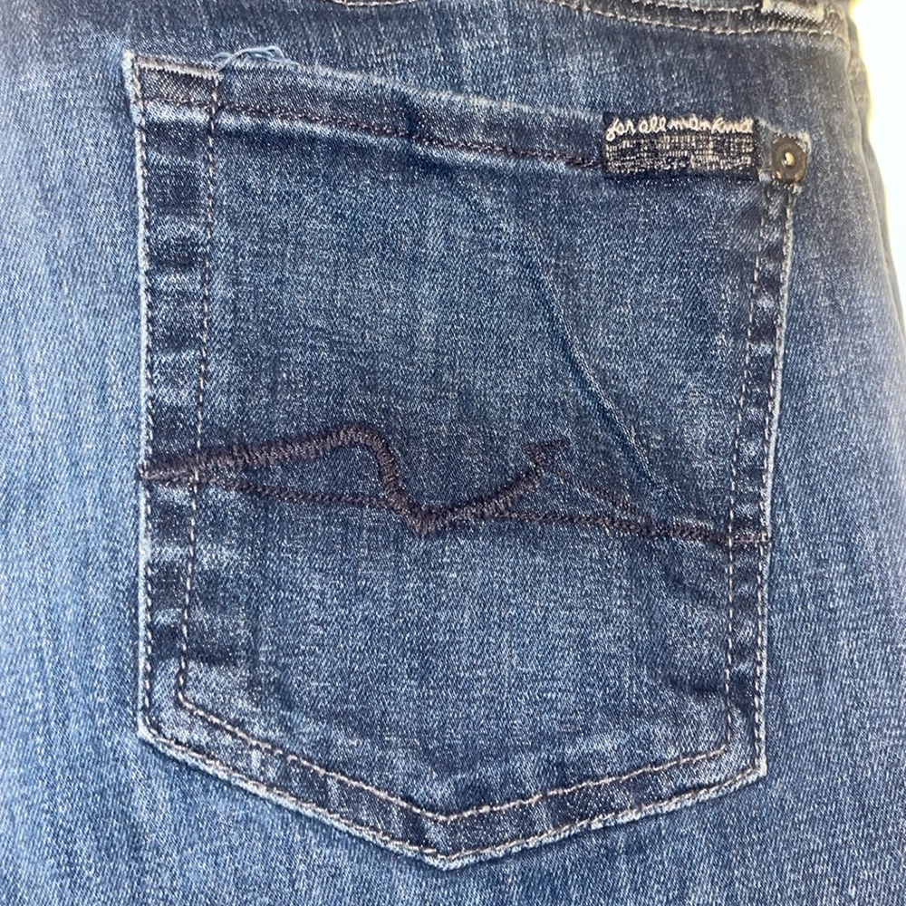Euc 7 Seven For All Mankind Gwenevere Rise Skinny Zipper Leg Denim Jeans 29